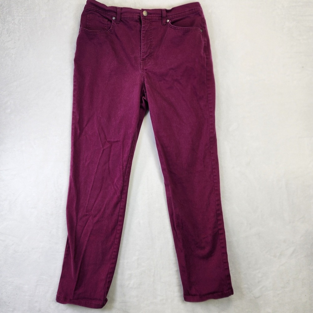 Charter Club Classic Straight Jeans Burgundy Women's Size 12 Cotton Spandex